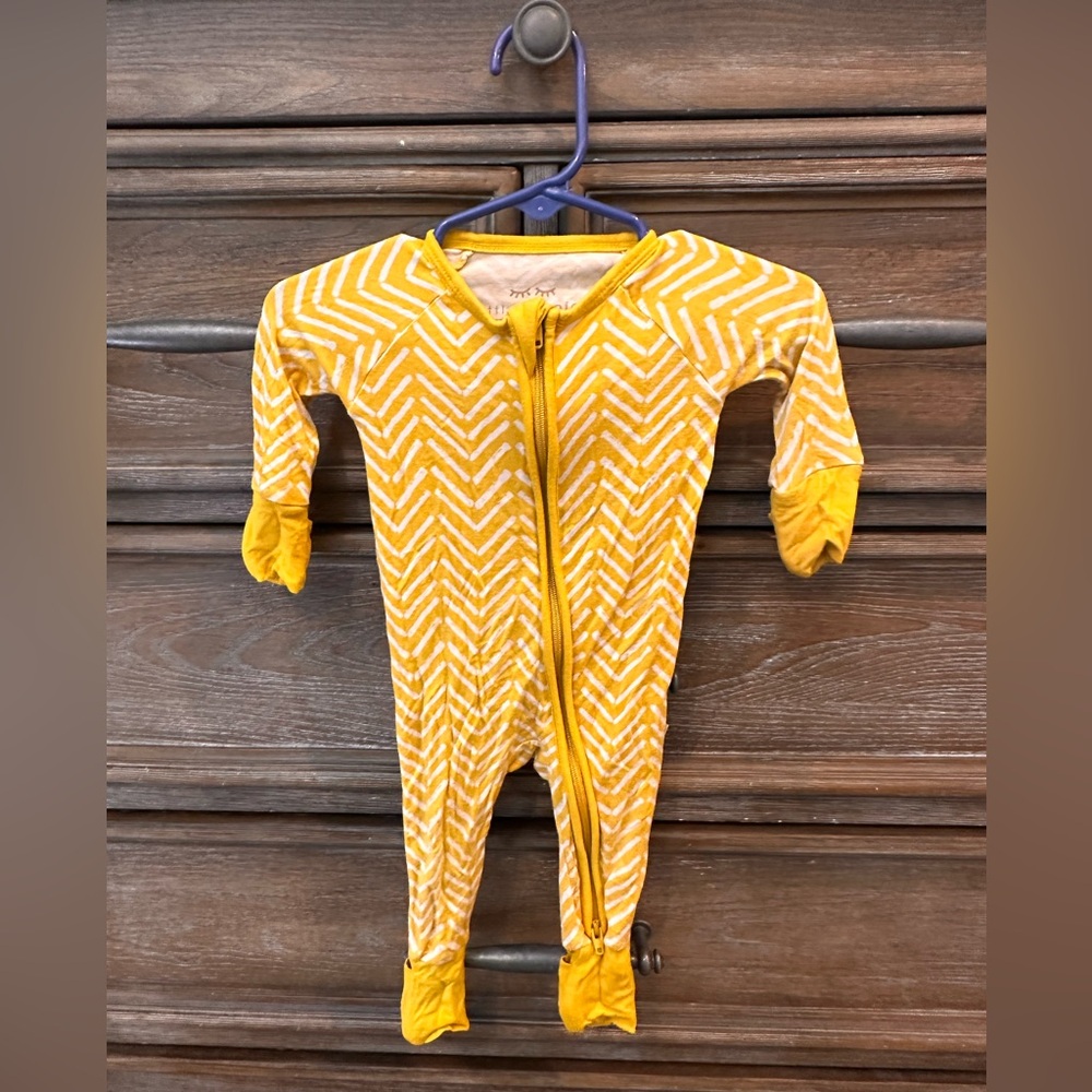 Little Sleepies Yellow Chevron Zippy Newborn